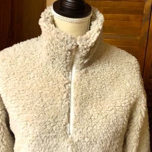 NWT Soft Oatmeal Plush Teddy Bear Pullover Sweater